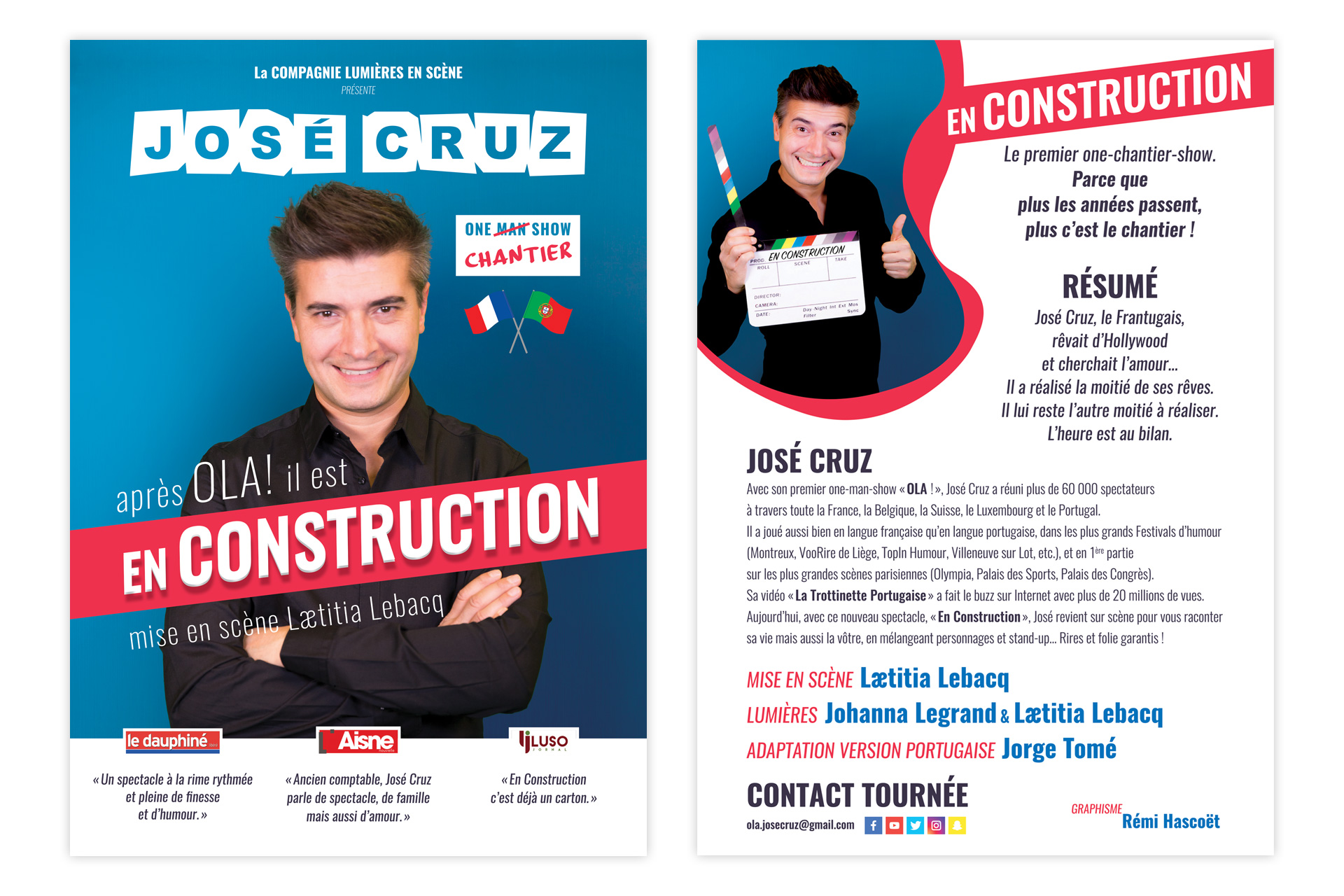 Plaquette du spectacle En construction de José Cruz