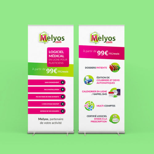 Kakémonos Création de supports PLV pour projet Melyos