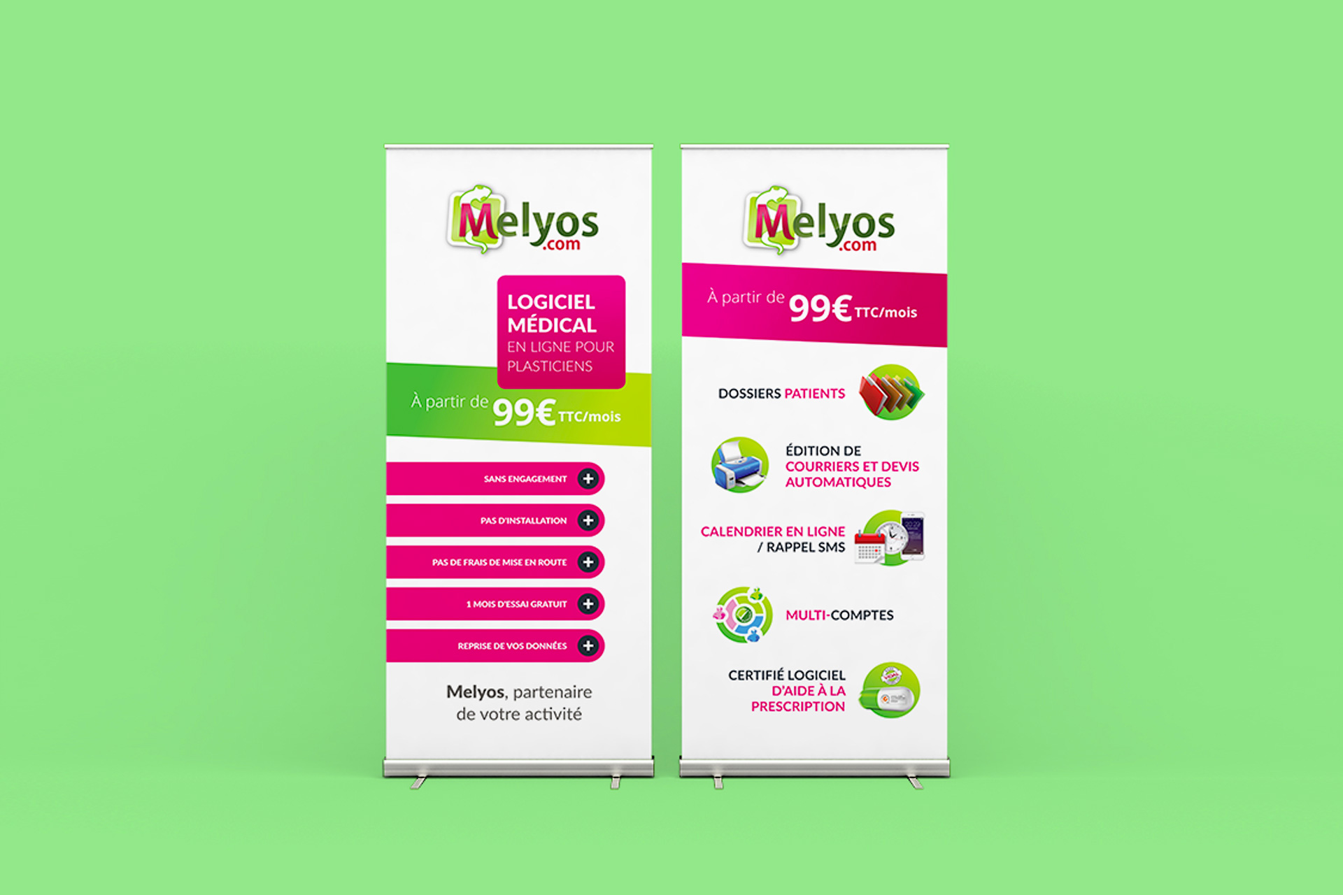 Kakémonos Création de supports PLV pour projet Melyos