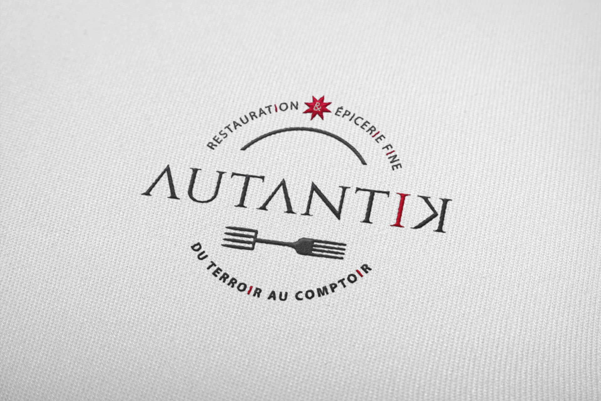 Simulation broderie du logotype Autantik