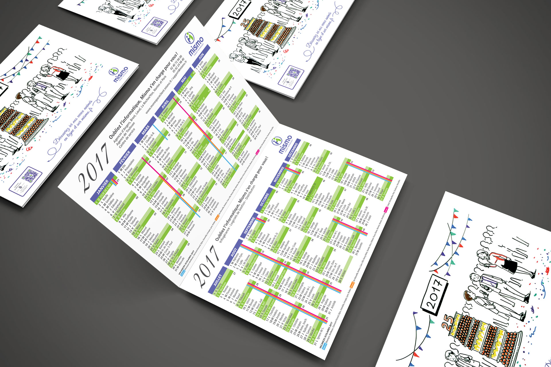 Carte de voeux 2 volets pour Mismo avec Videotelling