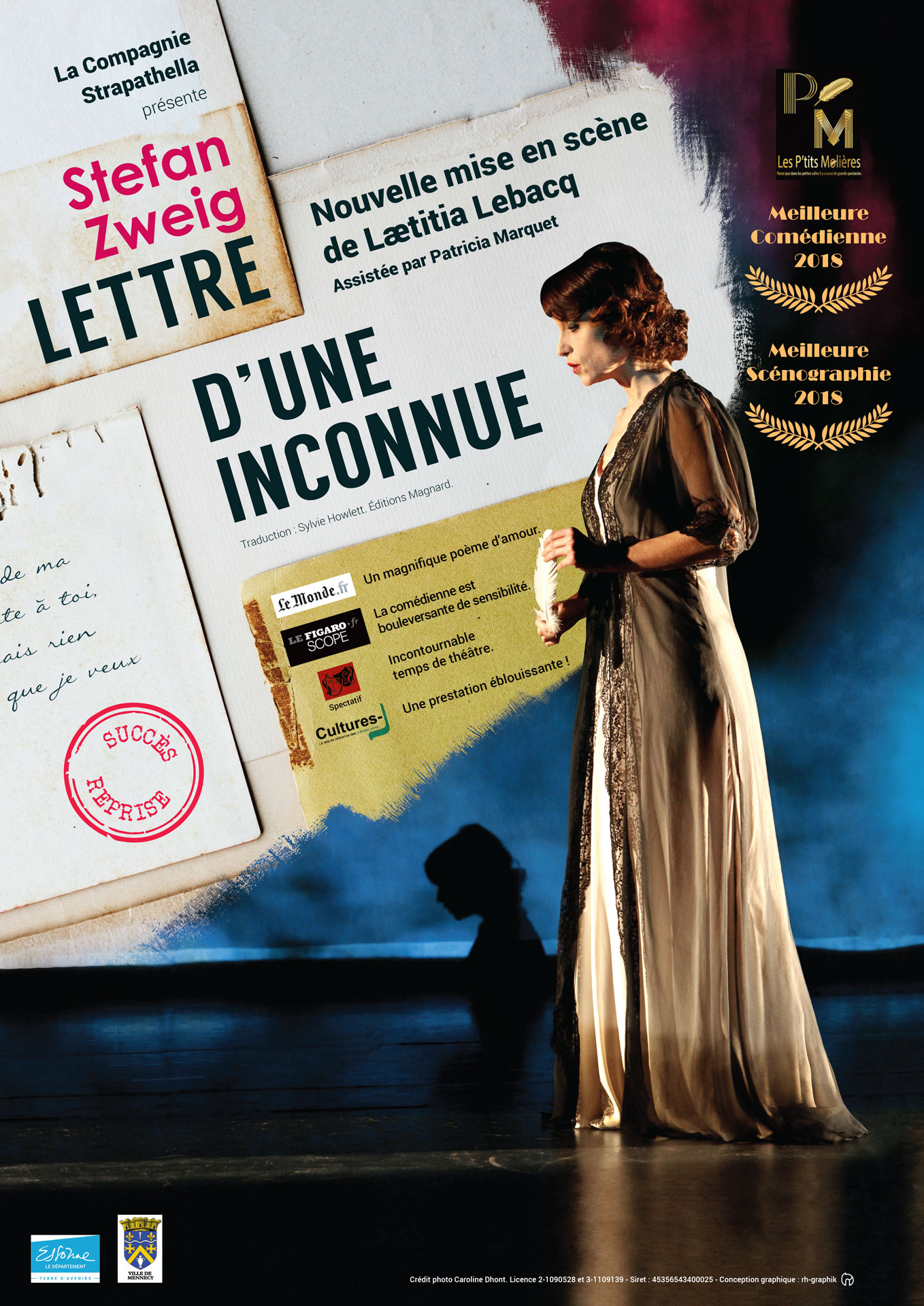 Affiche de la Lettre d'une inconnue avec Laetitia Lebacq