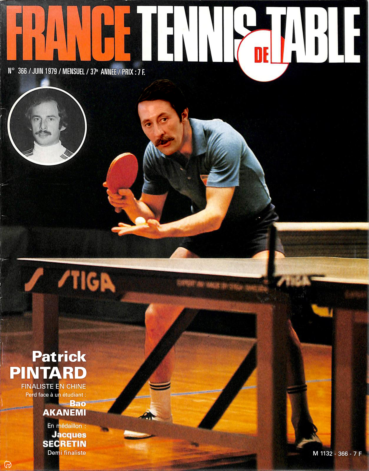 Patrick Pintard en couverture de France Tennis de Table pour game of roles 1979