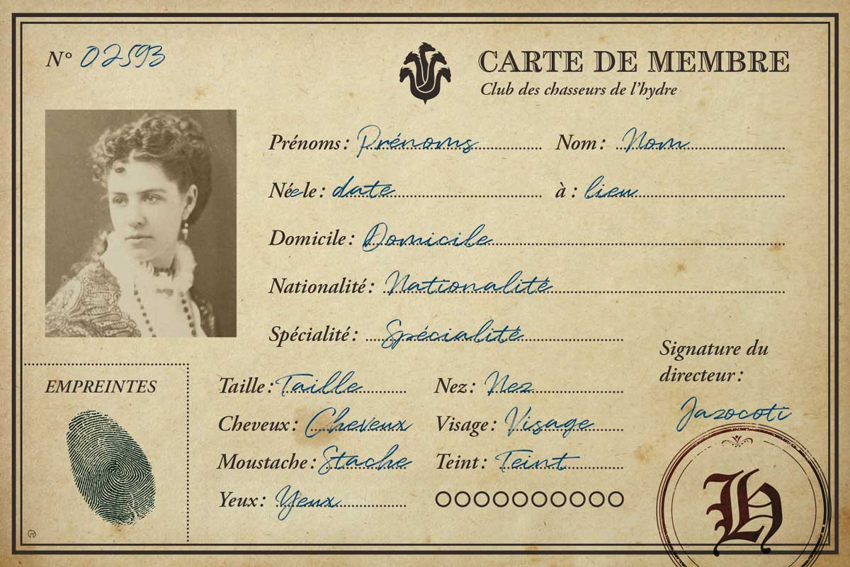 Premier rôle - Chasseurs de monstres - carte de personnage femme modifiable