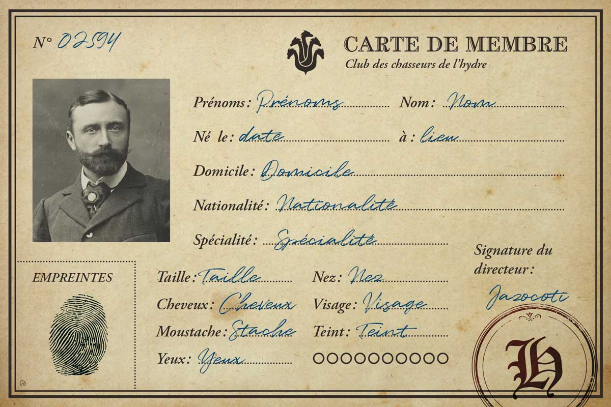 Premier rôle - Chasseurs de monstres - carte de personnage homme modifiable