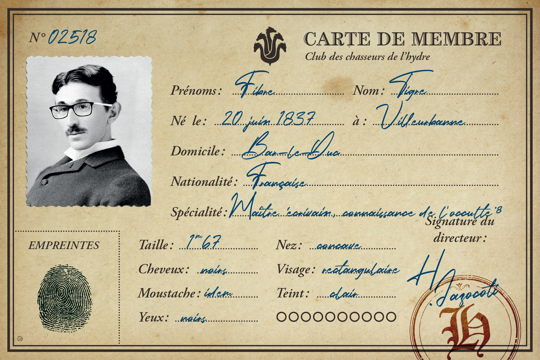 Premier rôle - carte de personnage - Fibre Tigre jeune