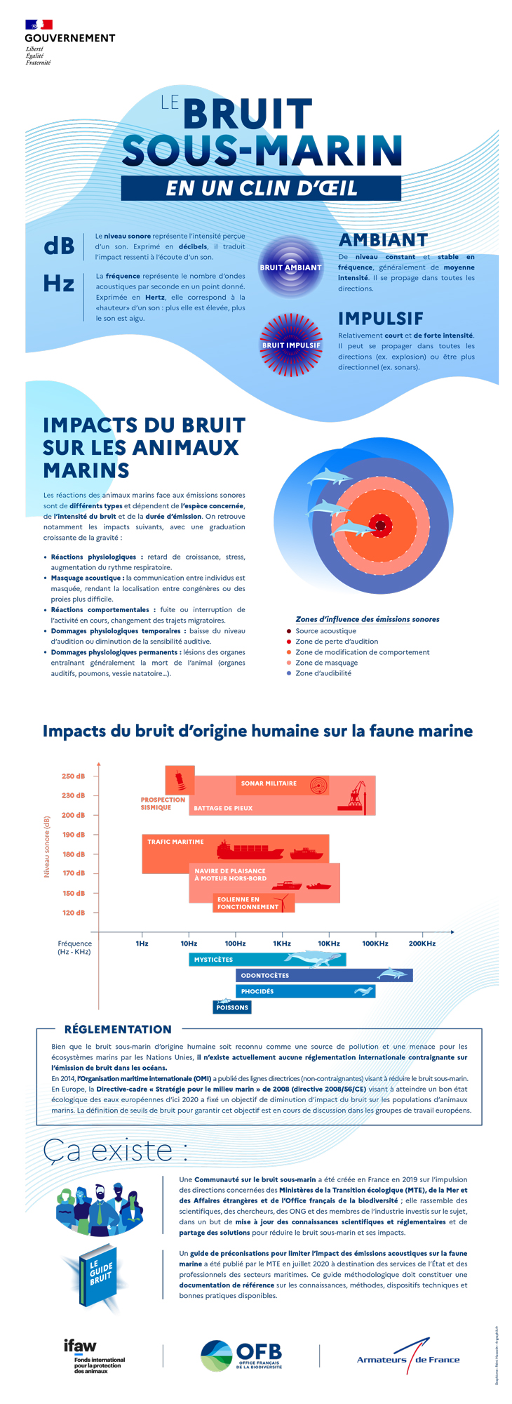 Infographie générique le bruit sous-marin