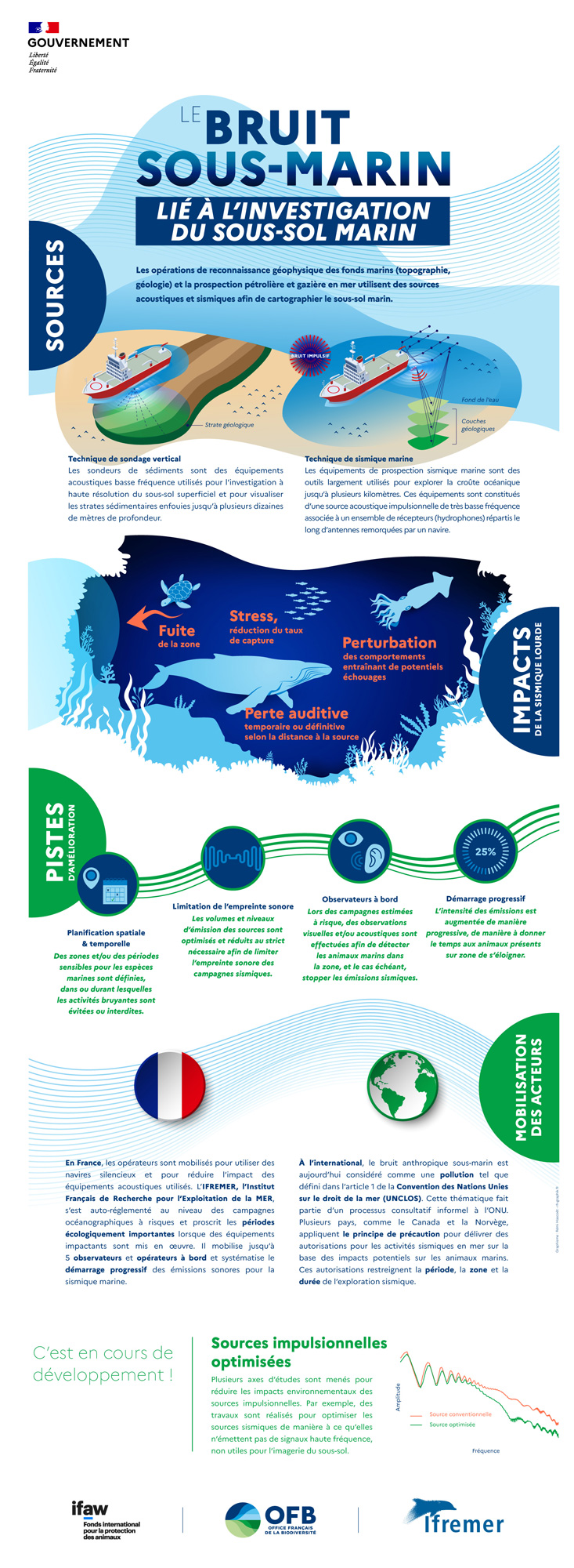 infographies sur la pollution sonore sous-marine